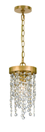 Crystorama Winham 1 Light Antique Gold Crystal Pendant WIN-610-GA-CL-MWP