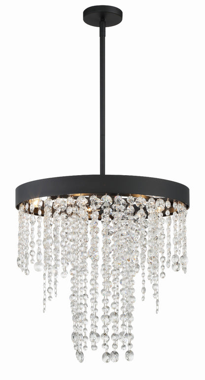 Crystorama Winham 5 Light Black Forged Chandelier WIN-615-BF-CL-MWP