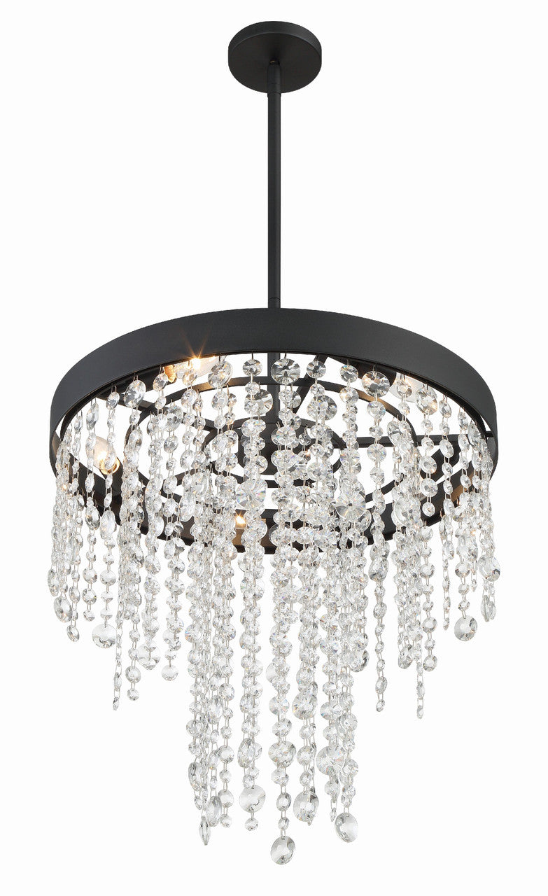 Crystorama Winham 5 Light Black Forged Chandelier WIN-615-BF-CL-MWP