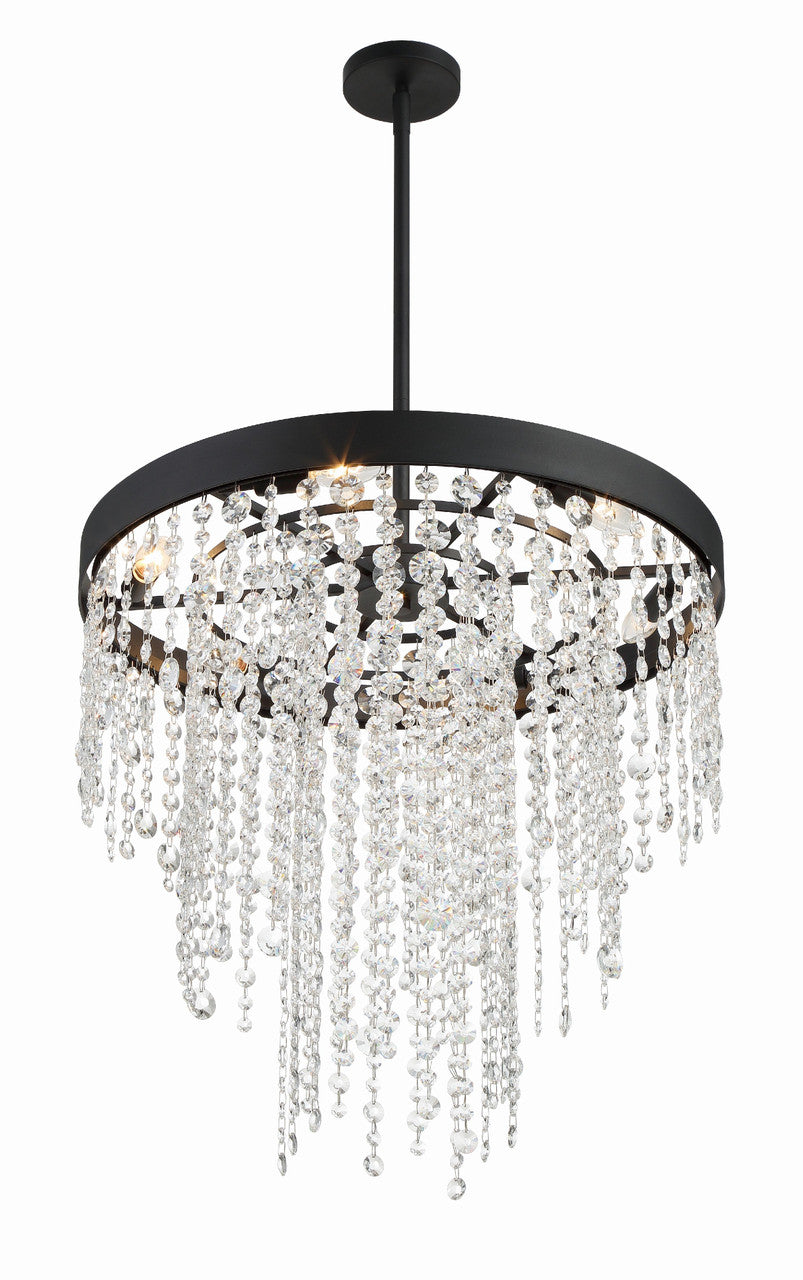 Crystorama Winham 6 Light Black Forged Chandelier WIN-616-BF-CL-MWP