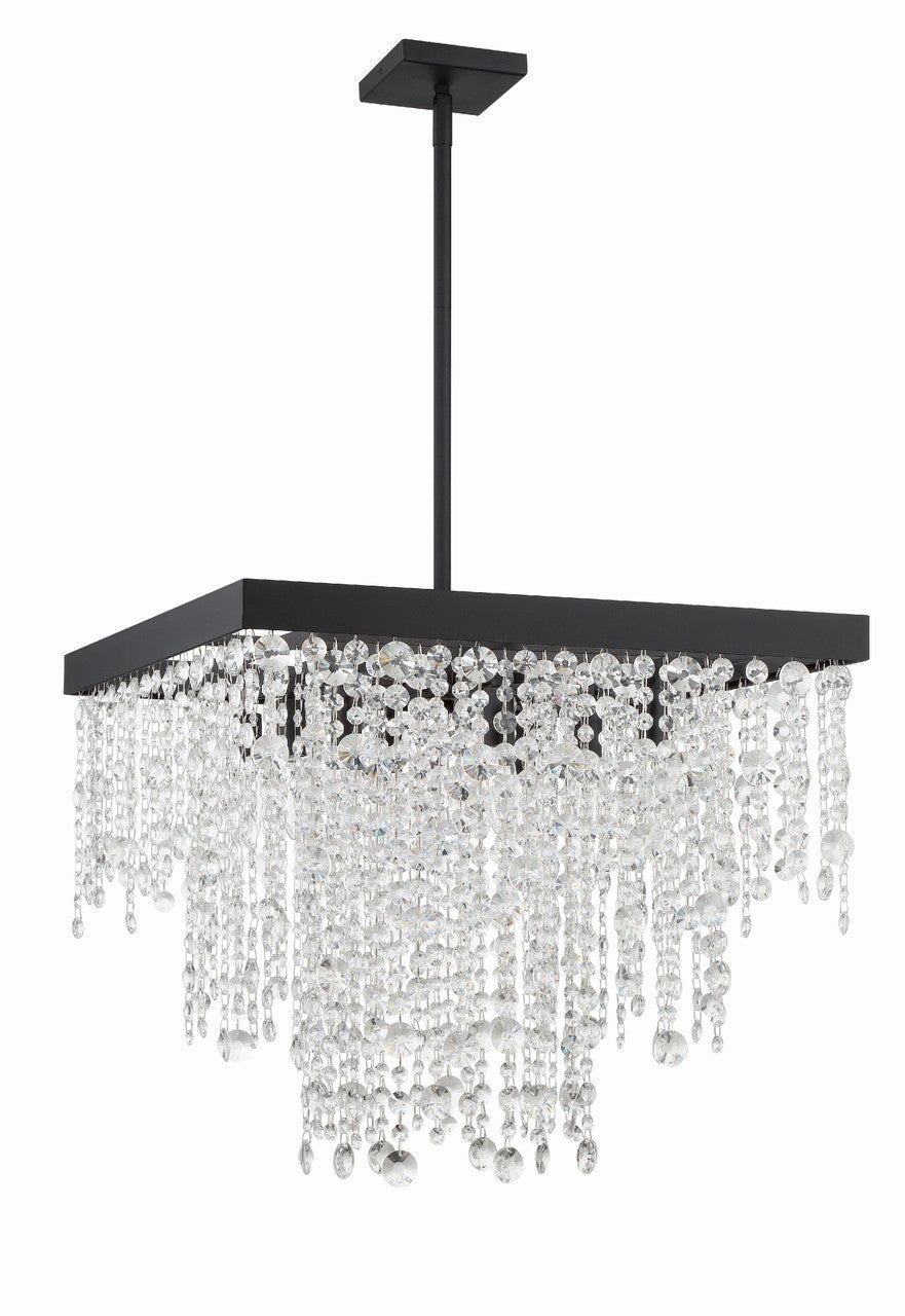 Crystorama Winham 8 Light Black Forged Chandelier WIN-618-BF-CL-MWP