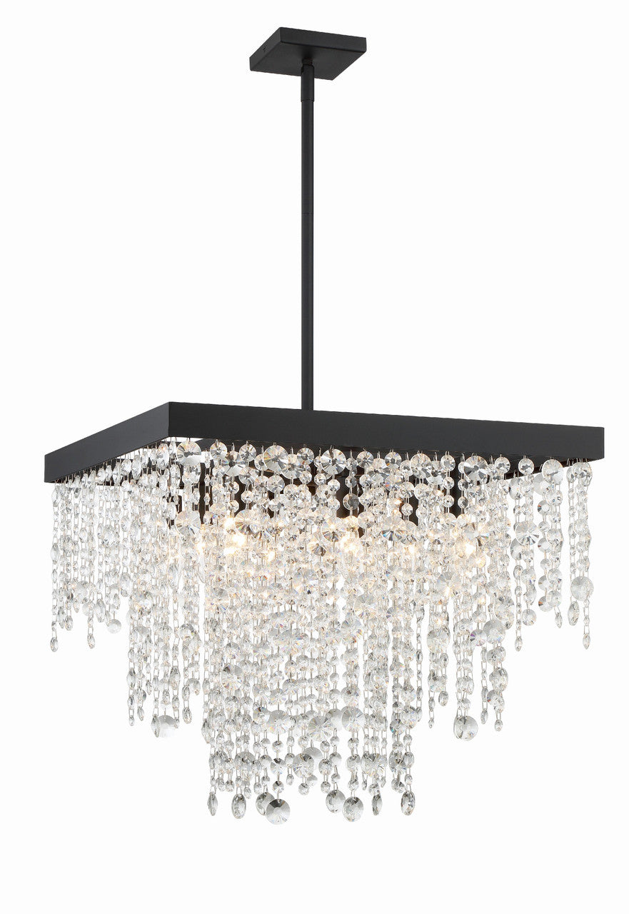 Crystorama Winham 8 Light Black Forged Chandelier WIN-618-BF-CL-MWP