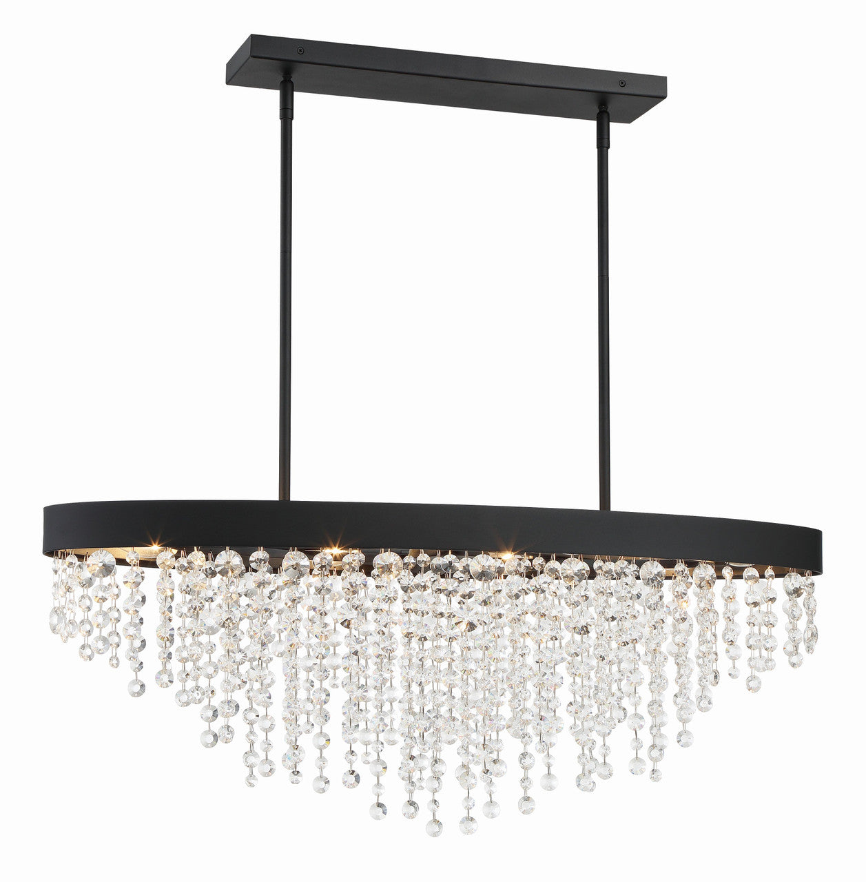 Crystorama Winham 8 Light Black Forged Chandelier WIN-619-BF-CL-MWP