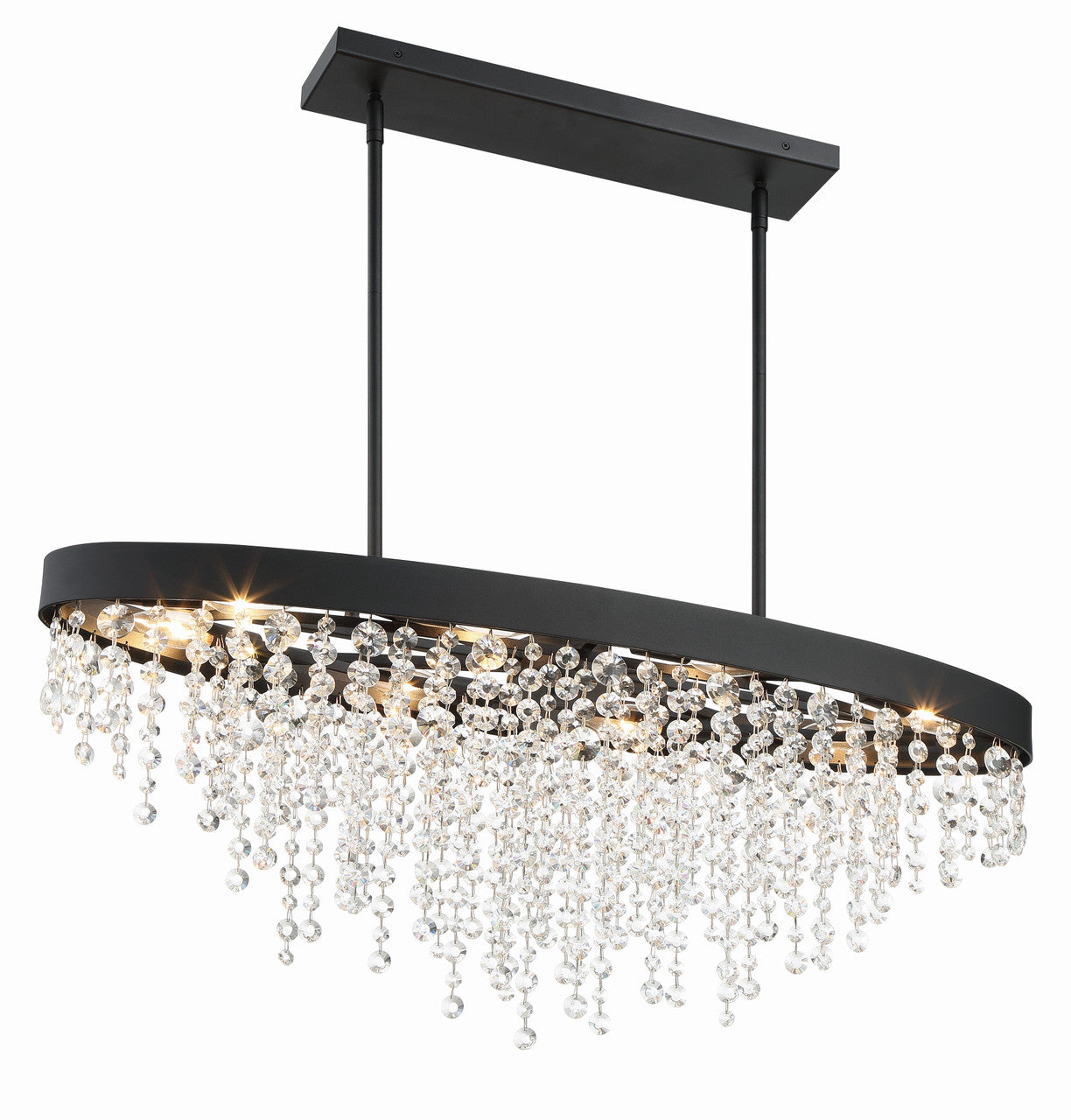 Crystorama Winham 8 Light Black Forged Chandelier WIN-619-BF-CL-MWP