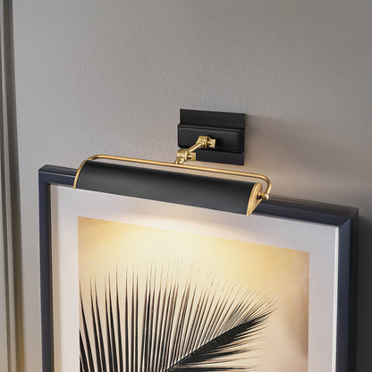 Lucas McKearn Winchfield Medium Picture Light in Aged Brass and Matte Black in Aged Brass WINCHFIELD-PLM-AB-BM