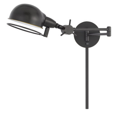 CAL Lighting 60W Linthal Swing Arm Wall Lamp With Adjustable Shade With 3 Ft Wire Cover  WL-2924-DB