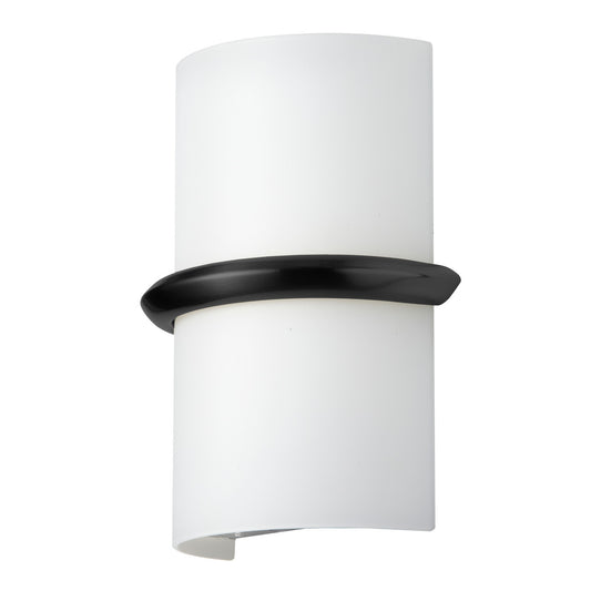 Dainolite 14W Wall Sconce, Matte Black w/ Opal Glass WLC-914LEDW-MB