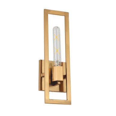 Dainolite 1 Light Incandescent Wall Sconce, Aged Brass WTS-141W-AGB