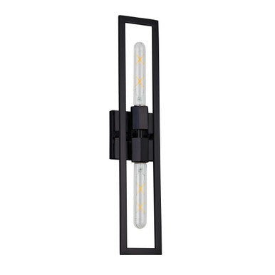 Dainolite 2 Light Incandescent Wall Sconce, Matte Black WTS-222W-MB