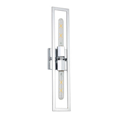 Dainolite 2 Light Incandescent Wall Sconce, Polished Chrome WTS-222W-PC