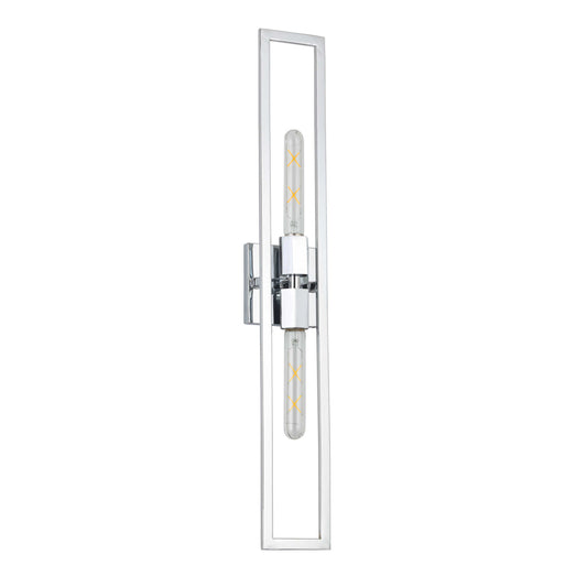 Dainolite 2 Light Incandescent Wall Sconce, Polished Chrome WTS-292W-PC