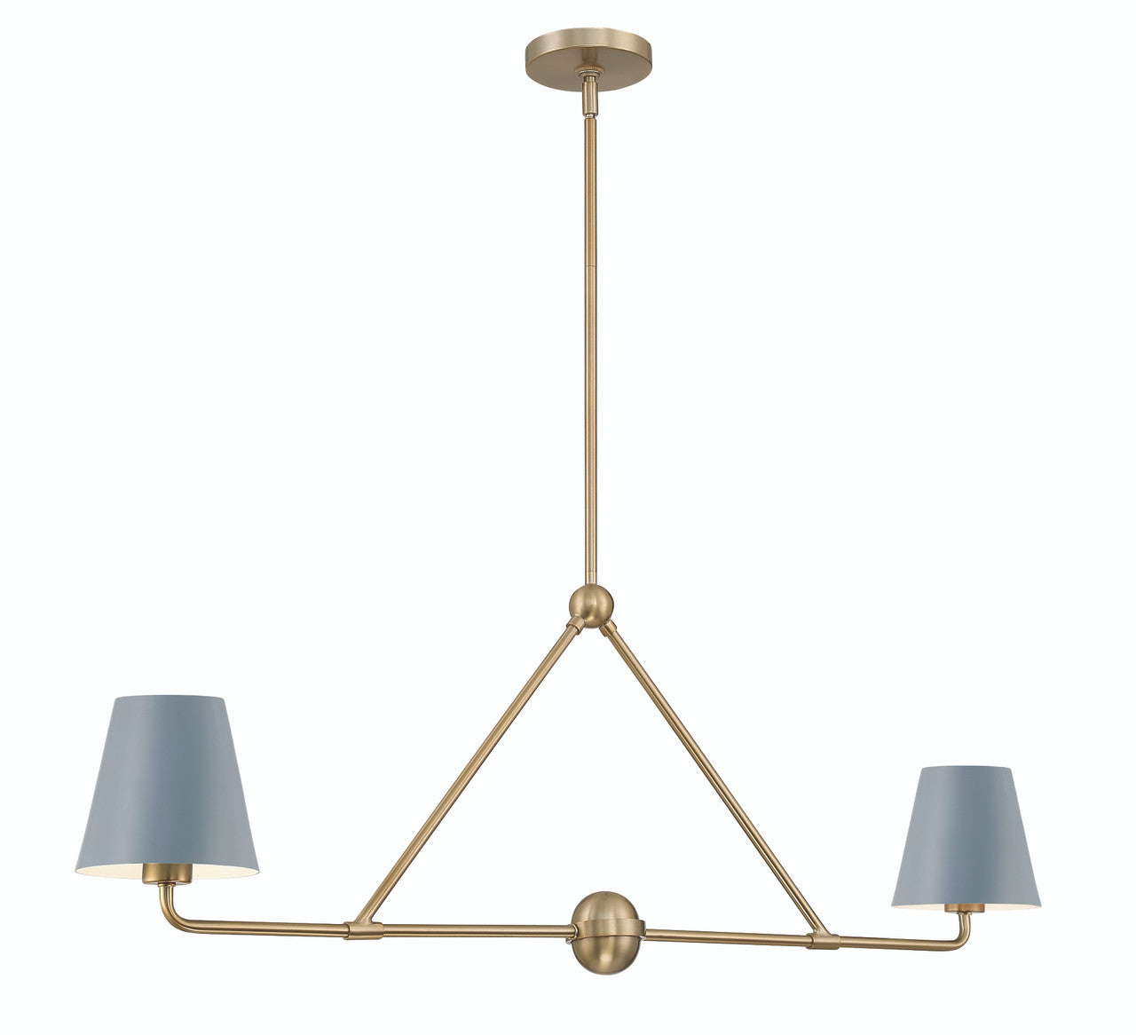 Crystorama Xavier 2 Light Vibrant Gold + Blue Chandelier XAV-B9302-VG-BL