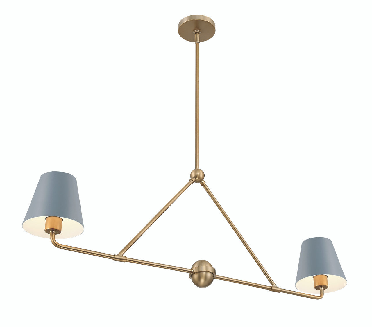 Crystorama Xavier 2 Light Vibrant Gold + Blue Chandelier XAV-B9302-VG-BL