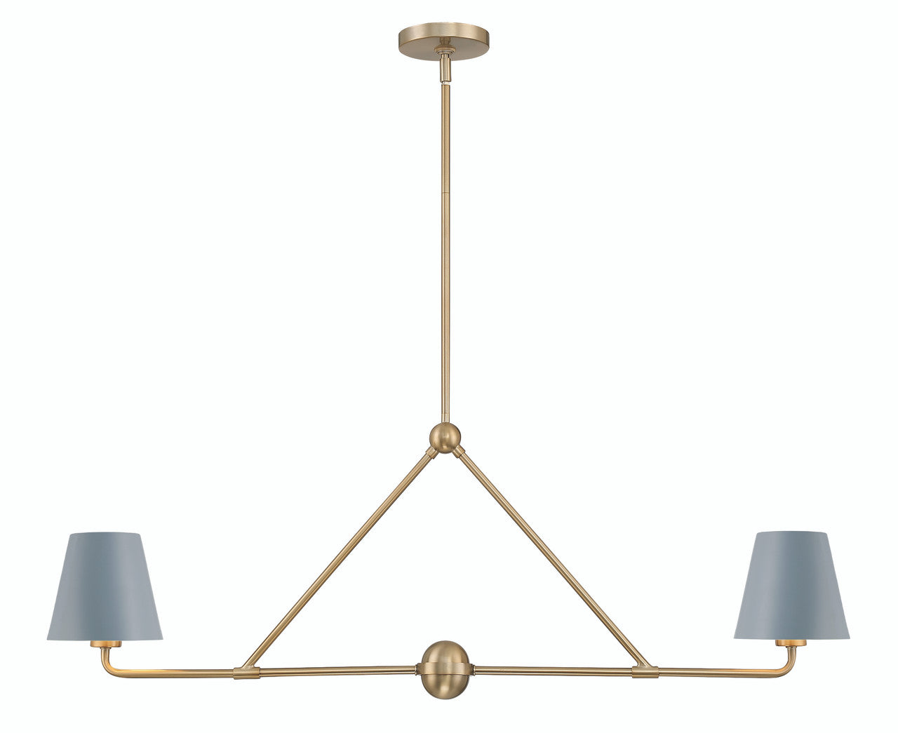 Crystorama Xavier 2 Light Vibrant Gold + Blue Chandelier XAV-B9302-VG-BL