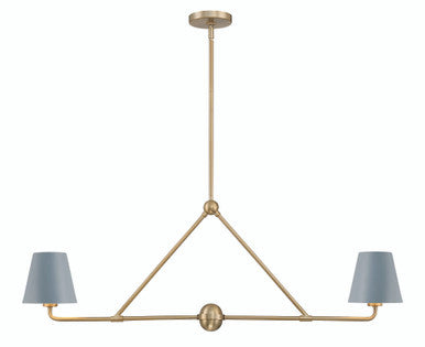 Crystorama Xavier 2 Light Vibrant Gold + Blue Chandelier XAV-B9302-VG-BL