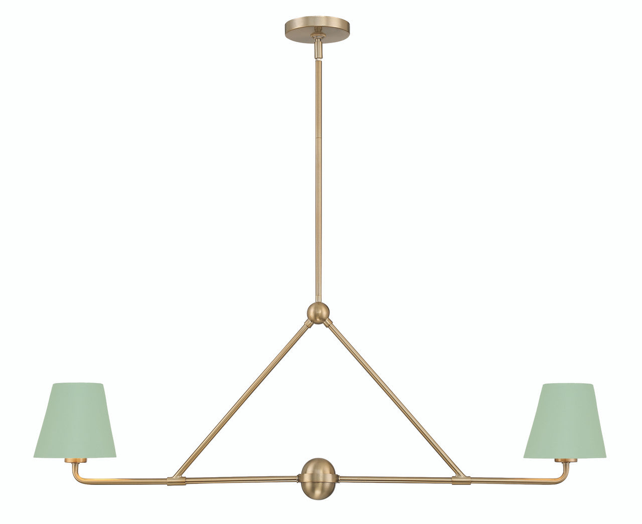 Crystorama Xavier 2 Light Vibrant Gold + Green Chandelier XAV-B9302-VG-GR