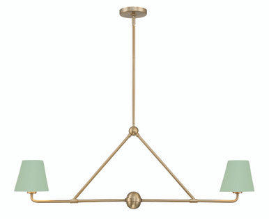 Crystorama Xavier 2 Light Vibrant Gold + Green Chandelier XAV-B9302-VG-GR