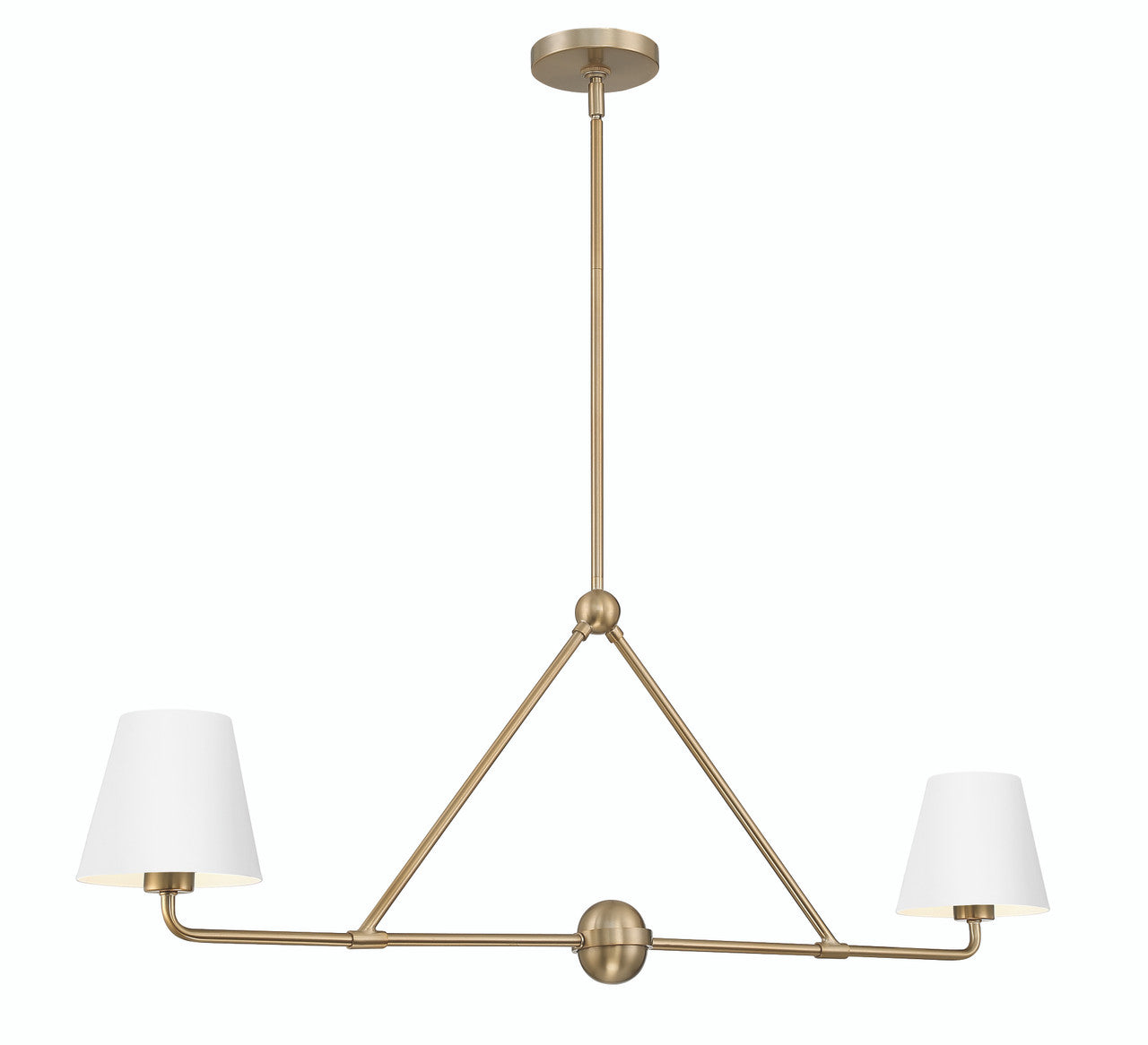 Crystorama Xavier 2 Light Vibrant Gold + White Chandelier XAV-B9302-VG-WH