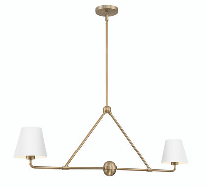 Crystorama Xavier 2 Light Vibrant Gold + White Chandelier XAV-B9302-VG-WH