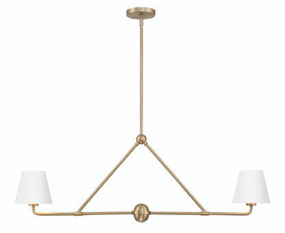 Crystorama Xavier 2 Light Vibrant Gold + White Chandelier XAV-B9302-VG-WH