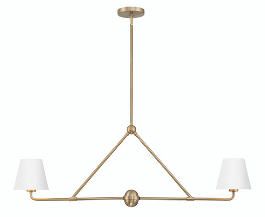 Crystorama Xavier 2 Light Vibrant Gold + White Chandelier XAV-B9302-VG-WH