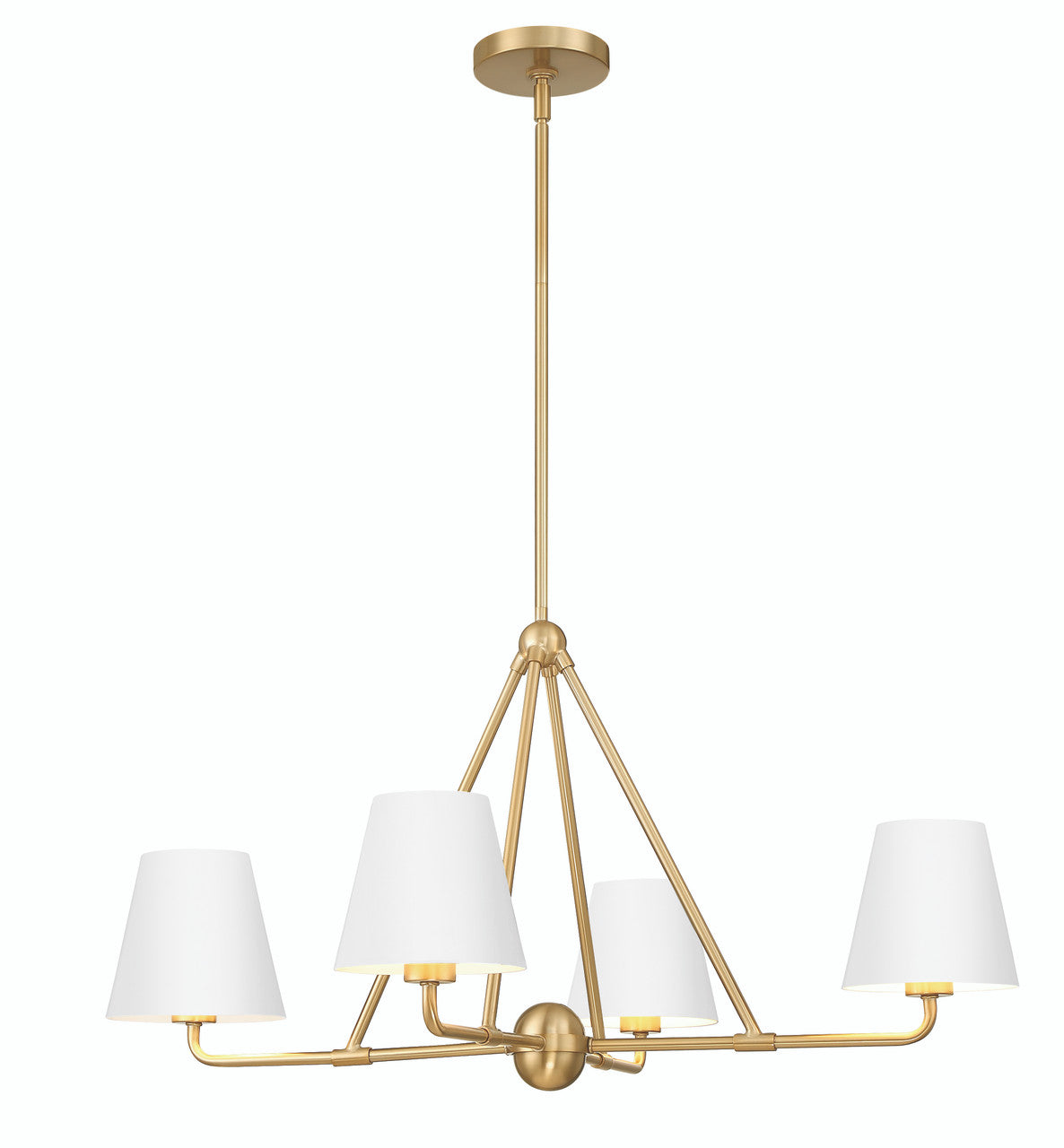 Crystorama Xavier 4 Light Vibrant Gold + White Chandelier XAV-B9304-VG-WH