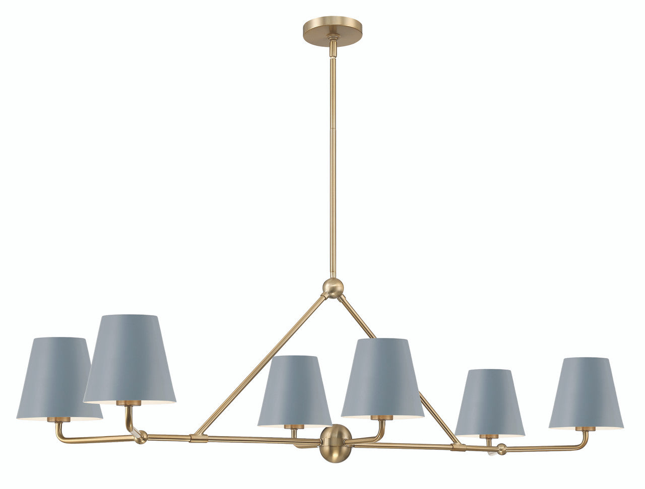 Crystorama Xavier 6 Light Vibrant Gold + Blue Chandelier XAV-B9306-VG-BL