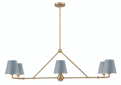 Crystorama Xavier 6 Light Vibrant Gold + Blue Chandelier XAV-B9306-VG-BL