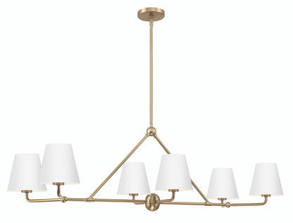 Crystorama Xavier 6 Light Vibrant Gold + White Chandelier XAV-B9306-VG-WH