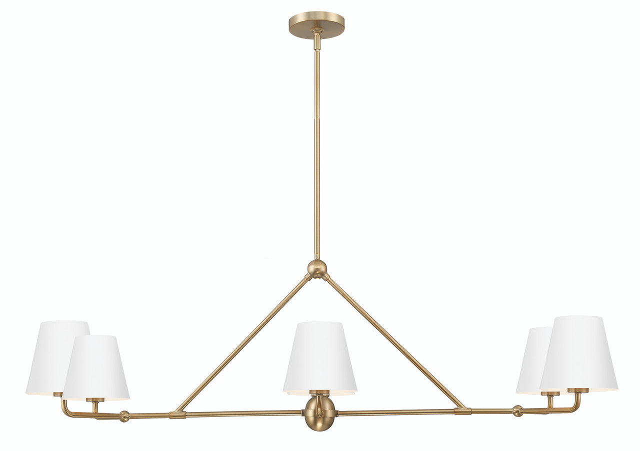 Crystorama Xavier 6 Light Vibrant Gold + White Chandelier XAV-B9306-VG-WH