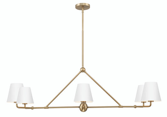 Crystorama Xavier 6 Light Vibrant Gold + White Chandelier XAV-B9306-VG-WH