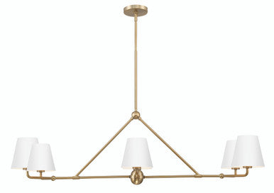 Crystorama Xavier 6 Light Vibrant Gold + White Chandelier XAV-B9306-VG-WH