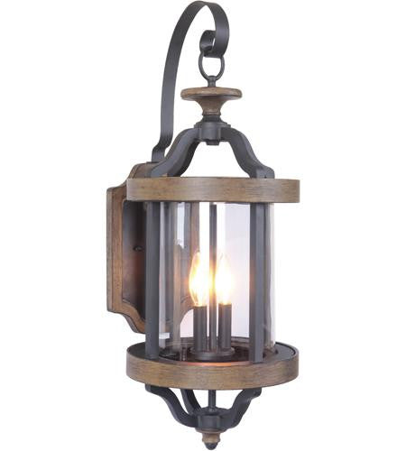 Craftmade 2 Light Large Wall Mount in Textured Black / Whiskey Barrel Z7924-TBWB