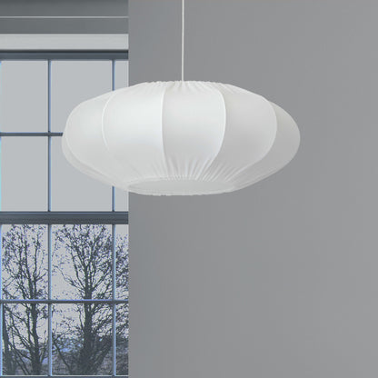 Dainolite 1 Light Zoey Pendant Lycra White Shade, Fabric Diffuser, White ZOE-221P-WH-900