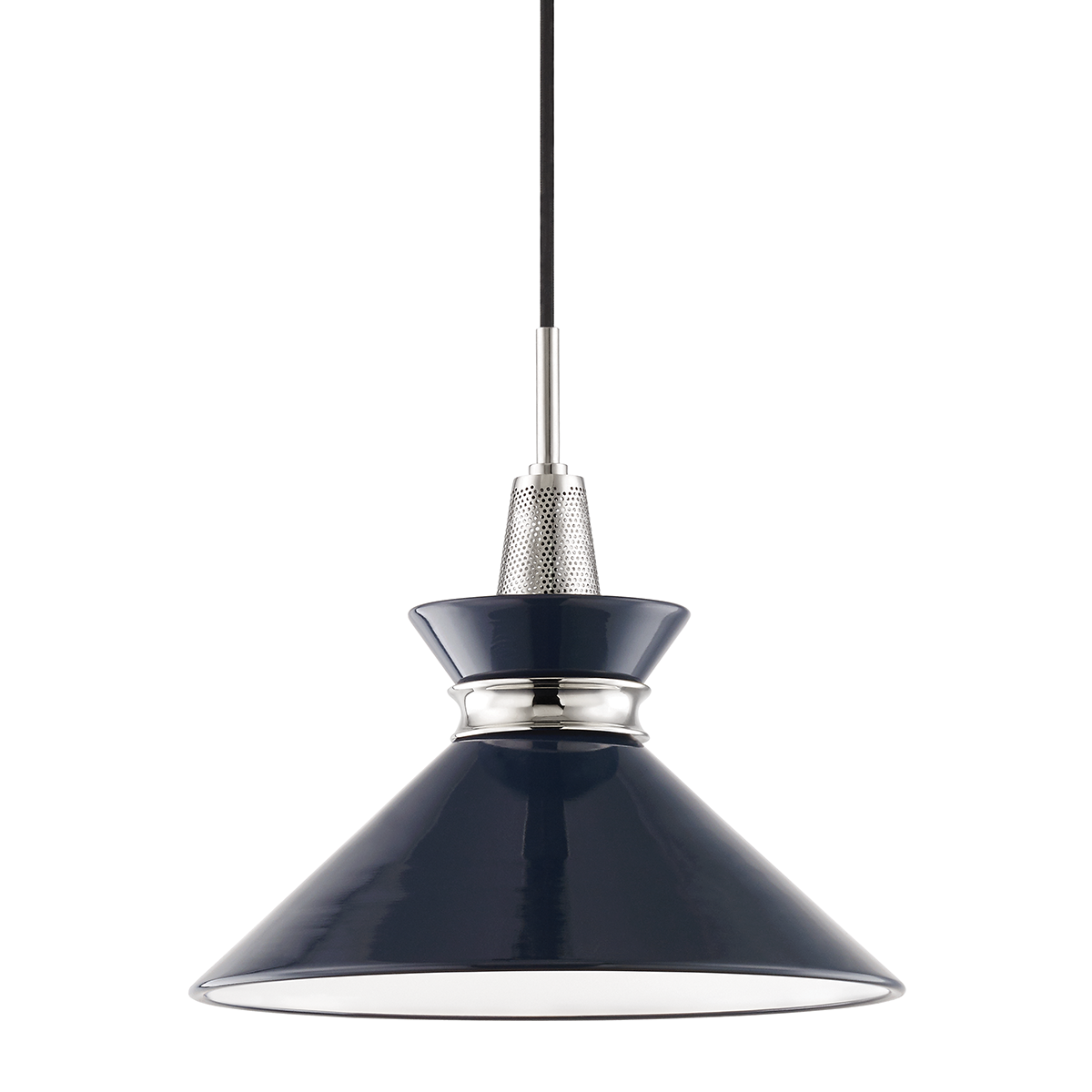 Mitzi 1 Light Pendant in Polished Nickel/Navy H251701S-PN/NVY