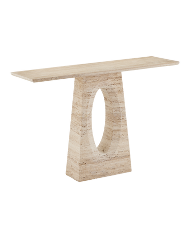 Currey & Co. Demi Travertine Console Table 3000-0286