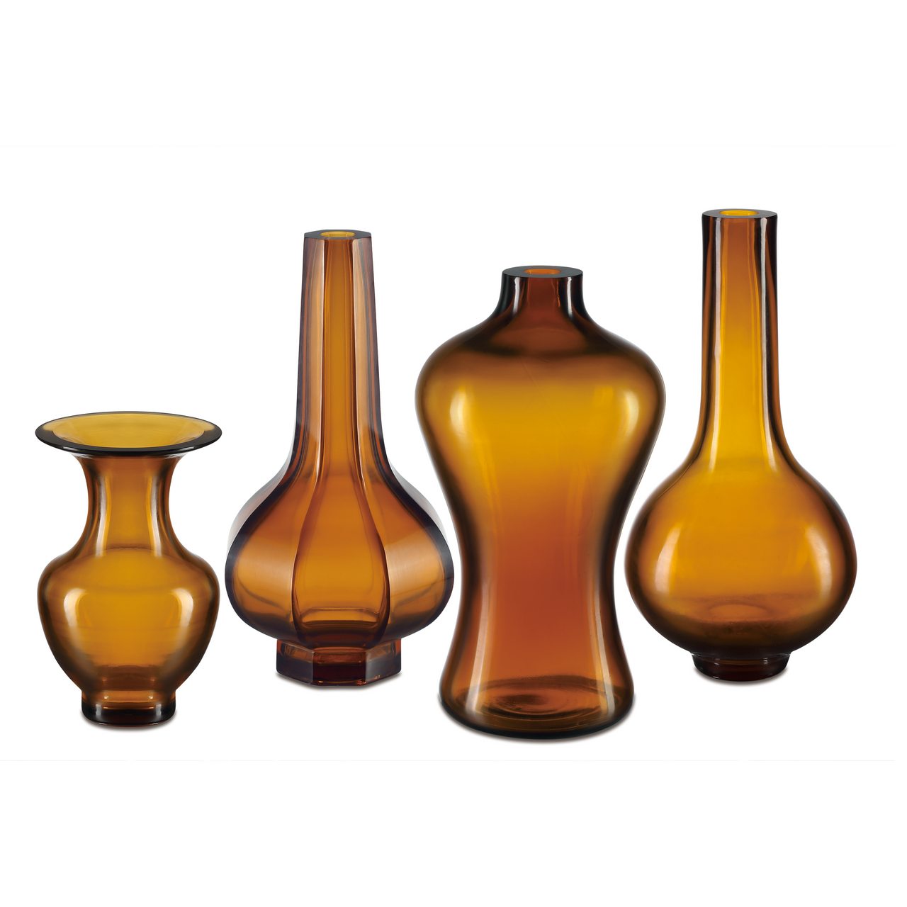 Currey & Co. Amber & Gold Peking Long Neck Vase 1200-0679