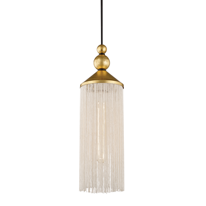 Mitzi 1 Light Pendant in Gold Leaf/White H300701-GL/WH