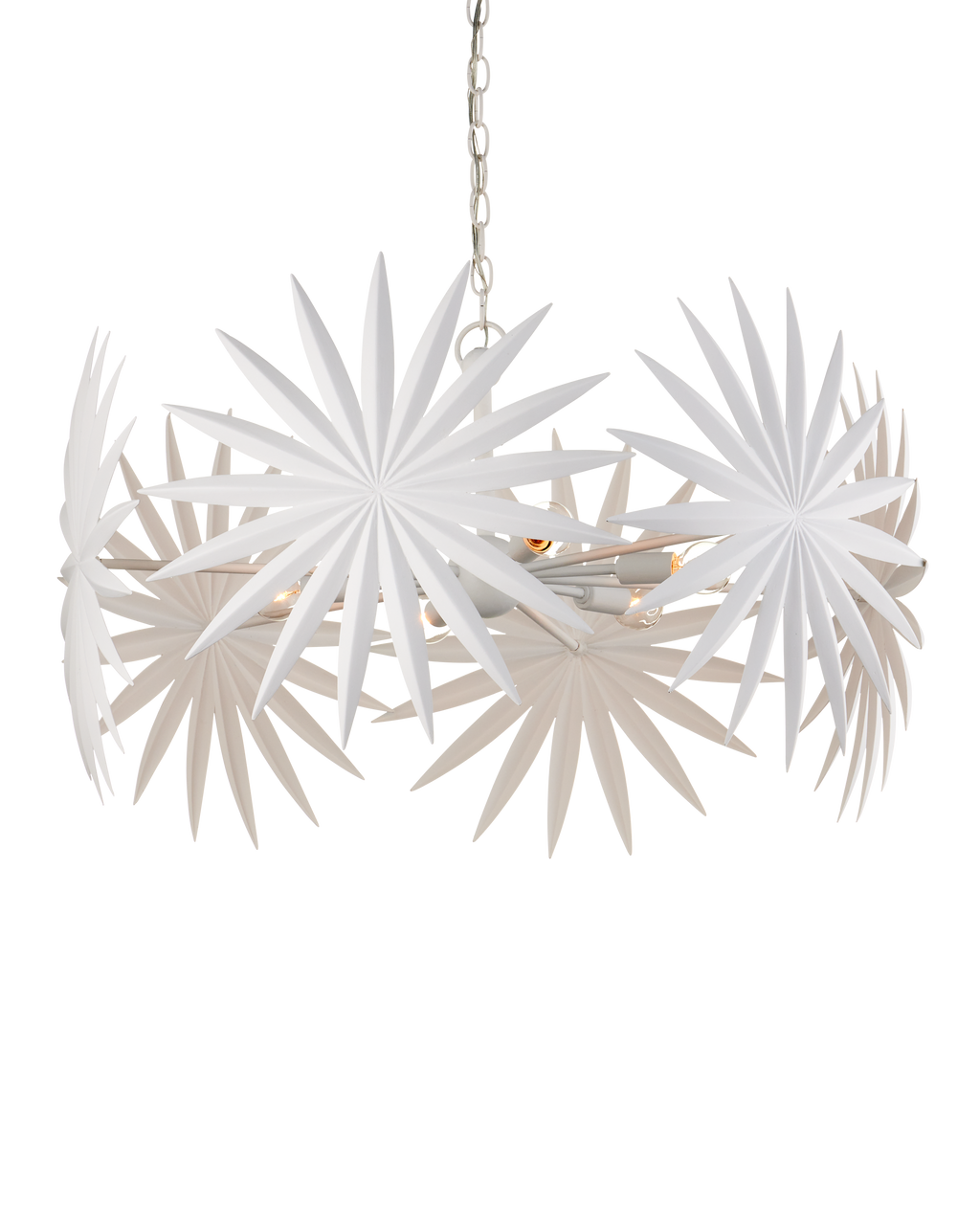 Currey & Co. Bismarkia Small White Chandelier 9000-1205