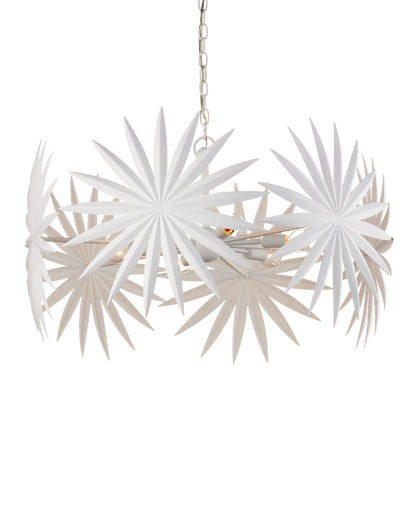 Currey & Co. Bismarkia Small White Chandelier 9000-1205