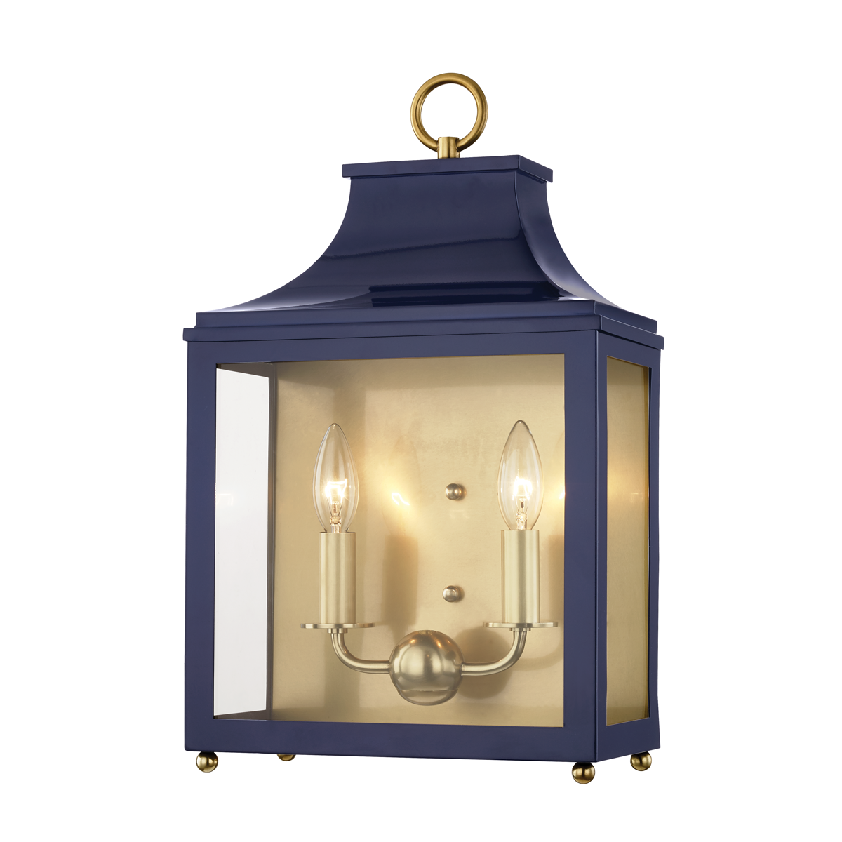 Mitzi 2 Light Wall Sconce in Aged Brass/Navy H259102-AGB/NVY