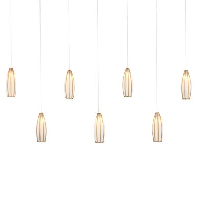 Currey & Co. Parish 7-Light Linear Multi-Drop Pendant 9000-1192