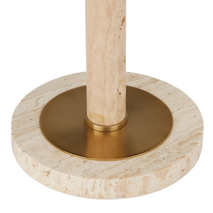 Currey & Co. Miles Travertine Accent Table 4000-0183