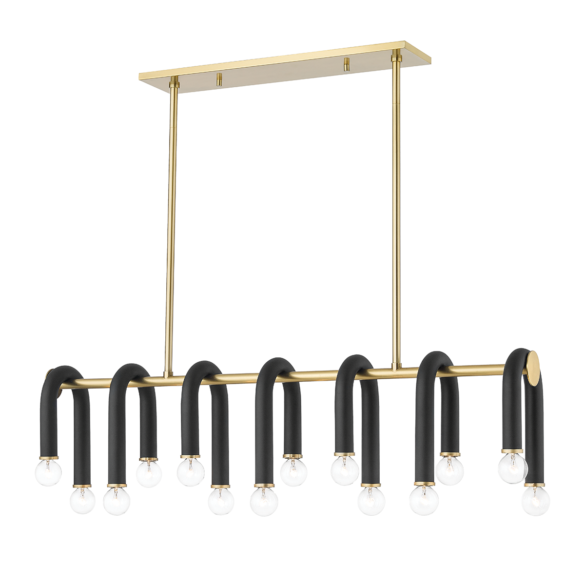 Mitzi 14 Light Linear in Aged Brass/Black H382914-AGB/BK