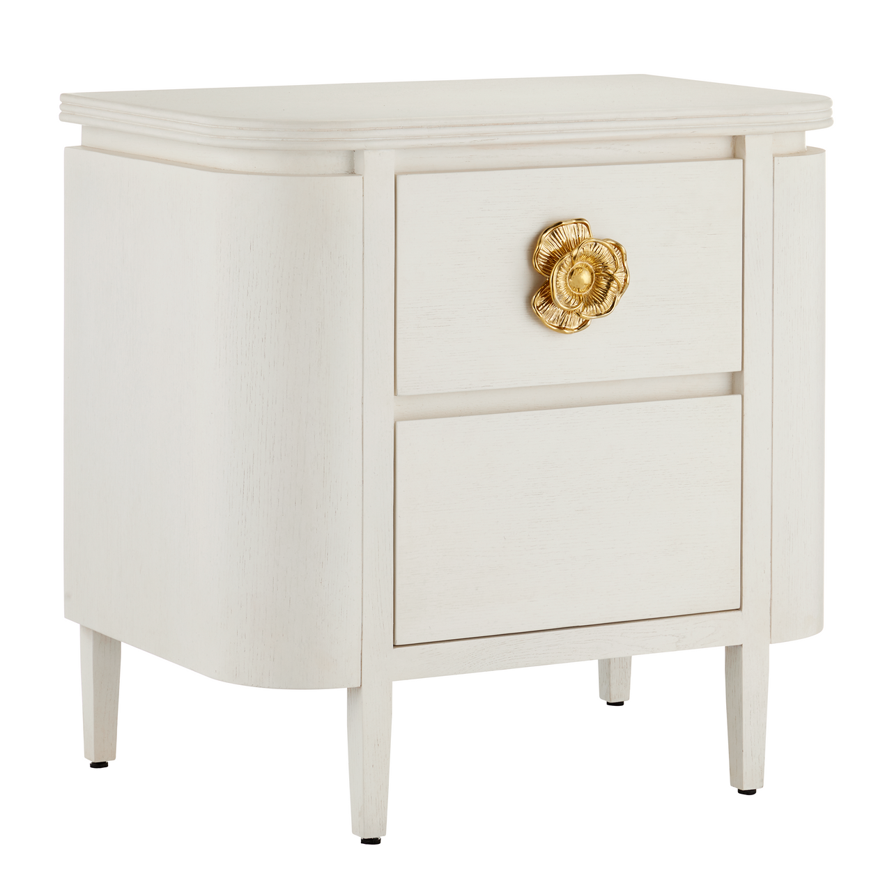 Currey & Co. Briallen White Nightstand 3000-0279