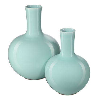 Currey & Co. Celadon Medium Green Straight Neck Vase 1200-0671