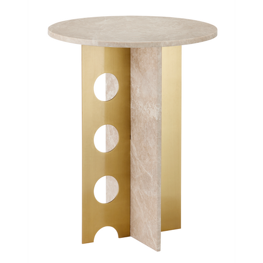 Currey & Co. 22.5" Selene Stone Accent Table 4000-0186