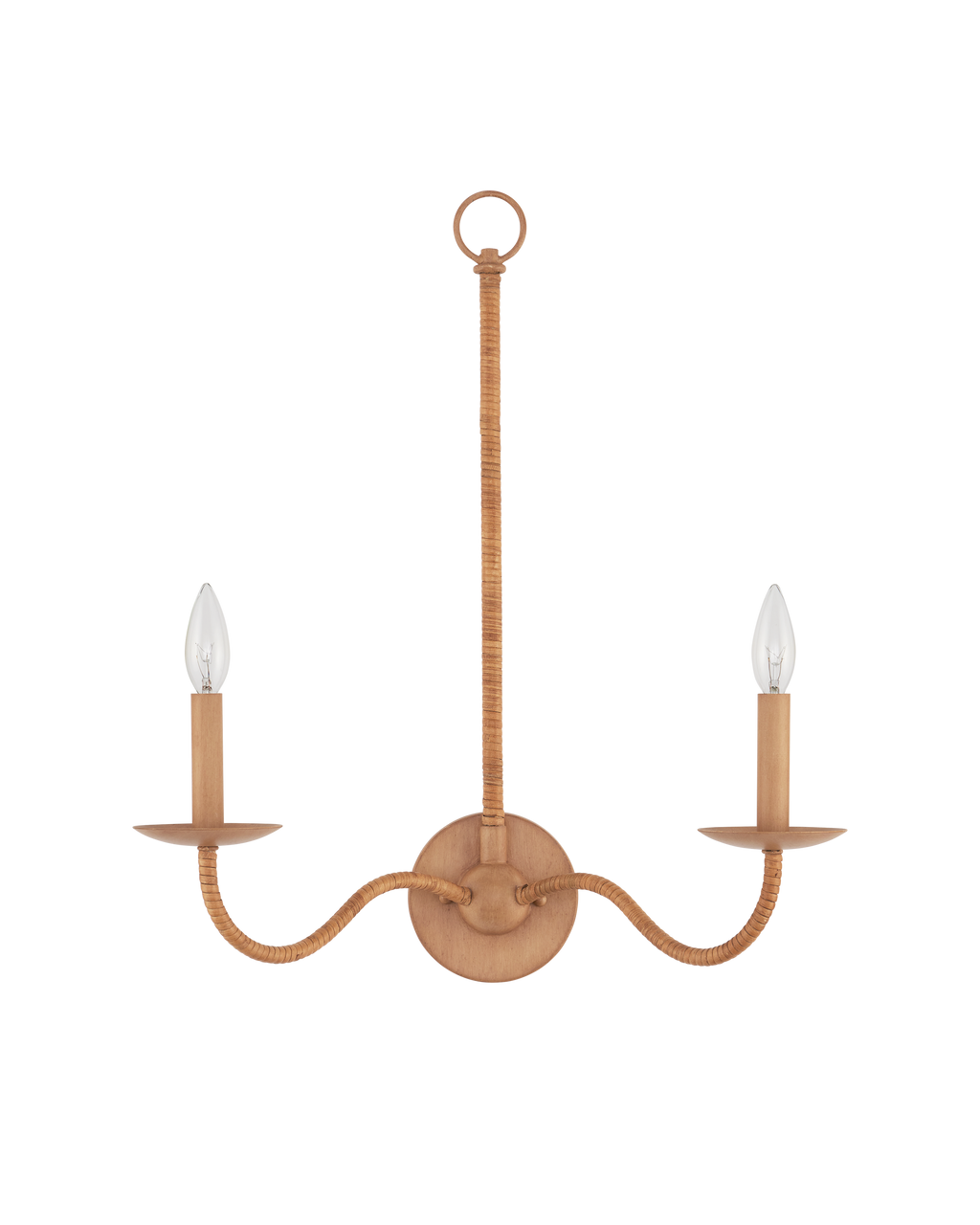 Currey & Co. Saxon Double-Light Tan Wall Sconce 5000-0266