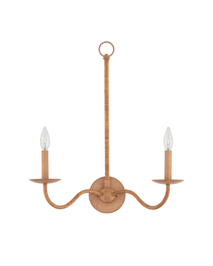 Currey & Co. Saxon Double-Light Tan Wall Sconce 5000-0266