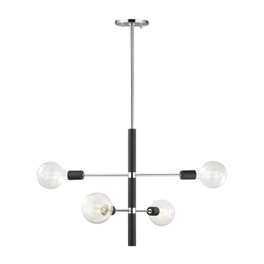 Mitzi 4 Light Chandelier in Polished Nickel/Black H178804-PN/BK